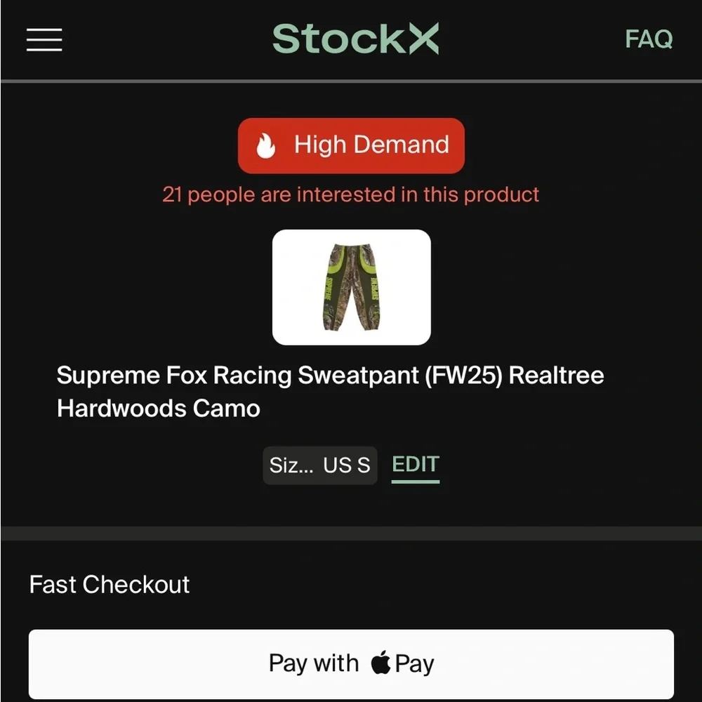 NWT Supreme x Realtree x Fox Racing Sweatpants - Picture 8 of 9